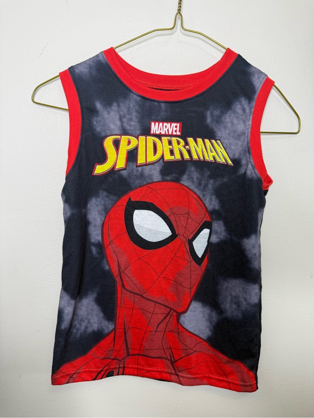 🔥2 for $10🔥 Marvel Spider-Man Red & Black Kids Tank Top Medium (7/8)